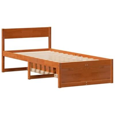 Bedframe zonder matras massief grenenhout wasbruin 75x190 cm Bedframe zonder matras massief grenenhout wasbruin 75x190 cm