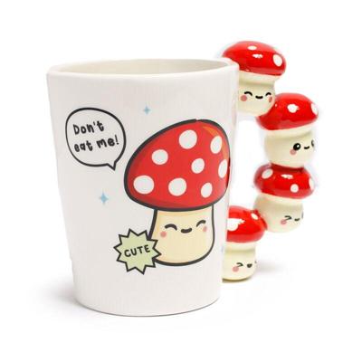 Schattige Paddestoel Gevormd Handvat Mok
