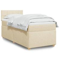 Boxspring met matras stof crèmekleurig 90x200 cm - thumbnail