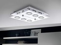 Eglo Led plafondlampCabo Square 6x3w - 3000K - 34cm chroom - 30932 - thumbnail