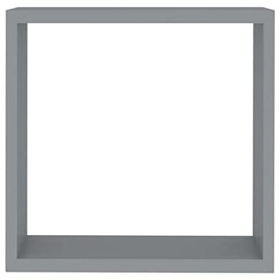 Wandschappen kubus 3 st MDF grijs Wandschappen kubus 3 st MDF grijs