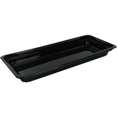Schaal | sushitray | gerecycled PET | rechthoekig | 212x91x21mm | zwart | 750 stuks