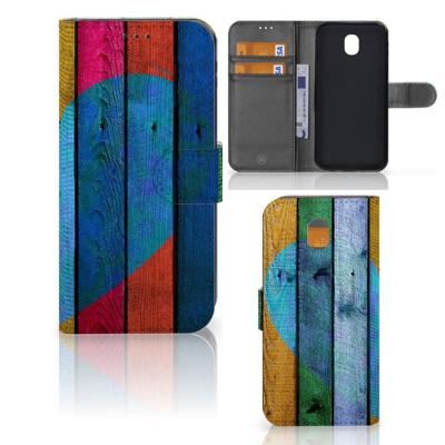 Samsung Galaxy J5 2017 | Book Style Case | Wood Heart - Cadeau voor je Vriend