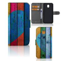 Samsung Galaxy J5 2017 | Book Style Case | Wood Heart - Cadeau voor je Vriend - thumbnail
