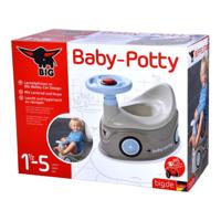 Big baby potty plaspot met stuur grijs - thumbnail