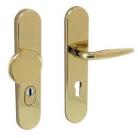 Intersteel Veiligheidsbeslag SKG3 ovaal greep/kruk PC72mm kerntrekbeveiliging - messing titaan PVD - thumbnail