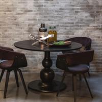 WOOOD Ronde Eettafel 'Blanco' Ø120cm, kleur Zwart - thumbnail