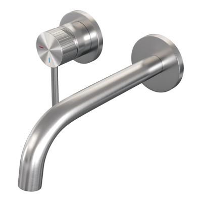 BRAUER Stripe Inbouw Wastafelmengkraan - gebogen uitloop en rozetten model A2 - RVS-kleurig geborsteld PVD 5-NG-332