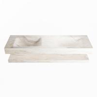MONDIAZ ALAN-DLUX 150cm planchet Ostra. Vrijhangende wastafel CLOUD dubbel zonder kraangat, kleur Ostra. - thumbnail
