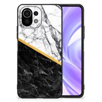 Xiaomi 11 Lite 5G NE | Mi 11 Lite Marmeren Print Telefoonhoesje Marmer Wit Zwart - Origineel Cadeau Man - thumbnail