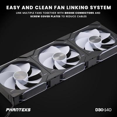 Phanteks D30 PWM Reverse Airflow D-RGB PC-ventilator (b x h x d) 140 x 30 x 140 mm