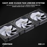 Phanteks D30 PWM Reverse Airflow D-RGB PC-ventilator (b x h x d) 140 x 30 x 140 mm - thumbnail