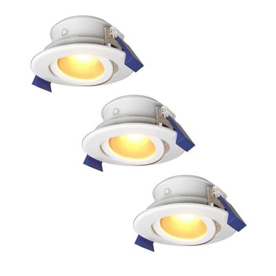 Set van 3 Lima LED inbouwspots - 4 Watt 345 lumen - 2700K Warm wit - GU10 - Dimbaar - Rond - Kantelbaar - IP65 Waterdicht - Wit - Voor binnen, buiten en badkamer