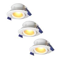 Set van 3 Lima LED inbouwspots - 4 Watt 345 lumen - 2700K Warm wit - GU10 - Dimbaar - Rond - Kantelbaar - IP65 Waterdicht - Wit - Voor binnen, buiten en badkamer - thumbnail