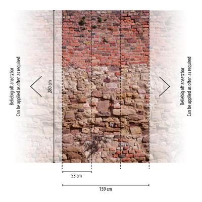 Livingwalls The Wall II - Rood - Steenlook - 392461