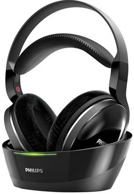Philips Kabelloser TV Kopfhörer Over Ear SHD8850/12 Wireless HiFi Kopfhörer (Exzellenter Sound, Hi-Res Audio, 30 m Reichweite, Dockingstation, Velours-Ohrpolster) Schwarz