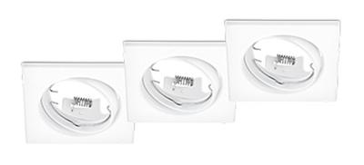 Trio Set vierkante inbouwspotsJura (3x) wit - 650000331
