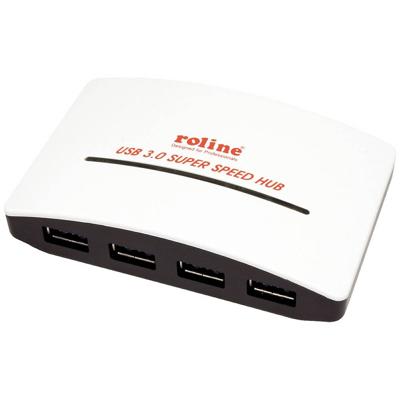 ROLINE USB 3.2 Gen 1 Hub, Black and White, 4 poorts, met voeding ROLINE USB 3.2 Gen 1 Hub, Black and White, 4 poorts, met voeding
