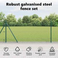 VidaXL Afrasteringspaal groen 10 x 0,8 m (25 mm gaas) staal en pvc - thumbnail