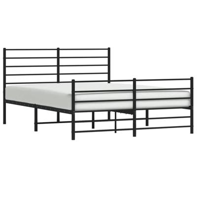 Bedframe met hoofd- en voeteneinde metaal zwart 135x190 cm
