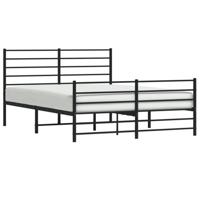 Bedframe met hoofd- en voeteneinde metaal zwart 135x190 cm - thumbnail
