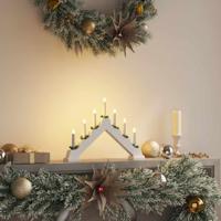 Kerst Kaars Brug Wit 39.5 x 5 x 29 cm Massief grenenhout - thumbnail