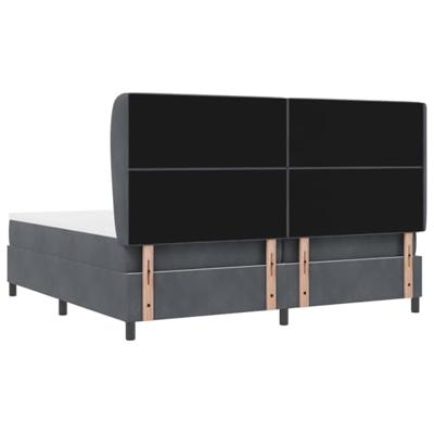 Boxspring bed met matras Donkergrijs 200 x 200 cm Fluweel