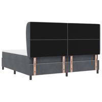 Boxspring bed met matras Donkergrijs 200 x 200 cm Fluweel - thumbnail