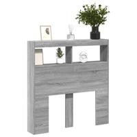 Hoofdbordkast met LED-verlichting 100x17x102 cm grijs sonoma - thumbnail