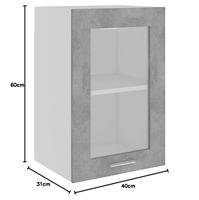 Hangkast 40x31x60 cm bewerkt hout betongrijs - thumbnail