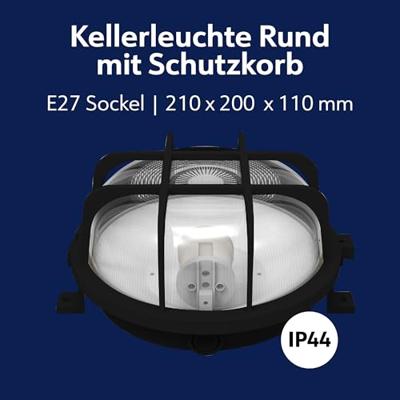 Müller-Licht Rund Lamp voor vochtige ruimte E27 60 W Zwart