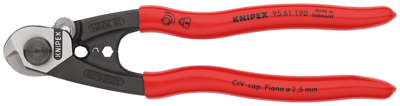 Knipex Staaldraadschaar gesmeed | Kunststof bekleed | Lengte 190 mm | Zelfbedieningskaart/blister - 95 61 190 SB