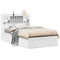 Bedframe zonder matras massief grenenhout wit 135x190 cm - thumbnail