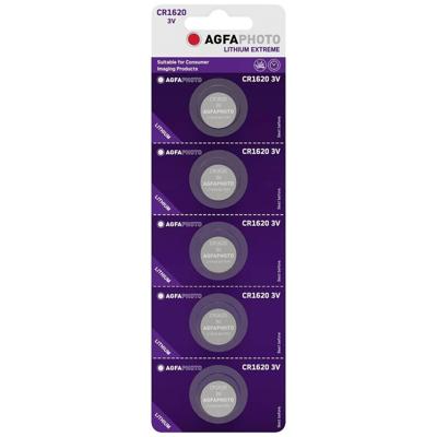 AgfaPhoto Knoopcel CR1620 3 V 5 stuk(s) Lithium AgfaPhoto Knoopcel CR1620 3 V 5 stuk(s) Lithium