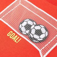 Kindershirt met lange mouwen voetbaldoelprint 128 feloranje - thumbnail