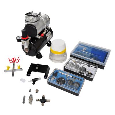 VidaXL Airbrush compressorset met 3 pistolen