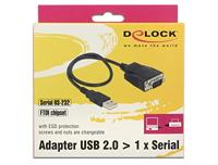 Delock USB 2.0 Adapter [1x USB-A 2.0 stekker - 1x RS232-stekker] 62958 0.45 m - thumbnail