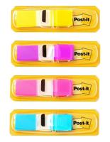 Post-it Index Smal, 4 x 35 tabs, geel, paars, roze en helderblauw - thumbnail