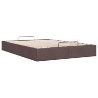 Bedframe zonder matras 140x190 cm stof donkerbruin - thumbnail