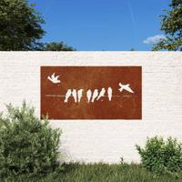 VidaXL Wanddecoratie tuin vogelontwerp 105x55 cm cortenstaal - thumbnail