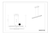 Trio Unieke hanglampHelios geborsteld metaal - 343310105 - thumbnail