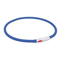 Trixie lichtgevende halsband hond usb siliconen oplaadbaar royal blauw - thumbnail