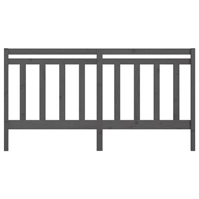 Hoofdbord 206x4x100 cm massief grenenhout grijs - thumbnail