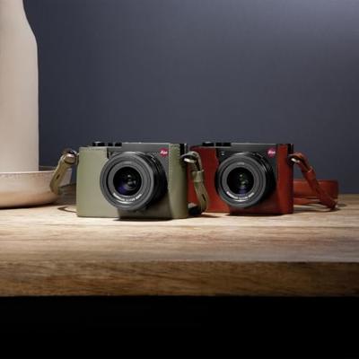 Leica 19653 Halfcase Q3, leder, olijfgroen