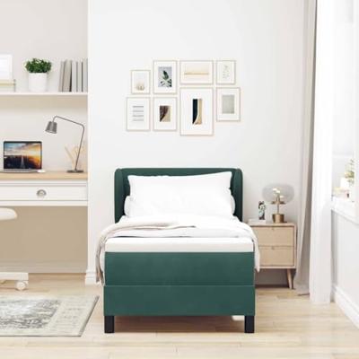 Boxspringbed met donkergrijs fluwelen matras 80x200 cm