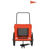 Hondenfietstrailer oxford stof en ijzer oranje en zwart - thumbnail