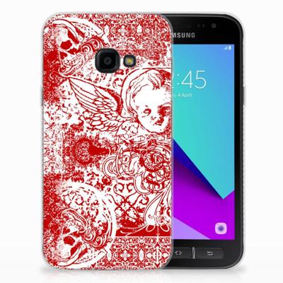 Silicone Back Case Samsung Galaxy Xcover 4 | Xcover 4s Angel Skull Rood Silicone Back Case Samsung Galaxy Xcover 4 | Xcover 4s Angel Skull Rood