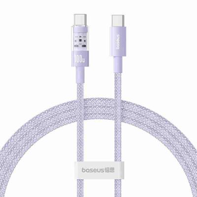 Baseus Gem USB C naar USB C snellaadkabel 1 m 100 W Paars