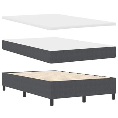 Boxspring bed Donkergrijs en Wit 203 x 120 x 88 cm