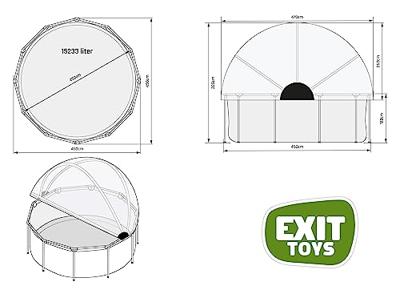 EXIT rond zwembad ø450x122cm met filter- en warmtepomp + zandfilter (Kleur: bruin)